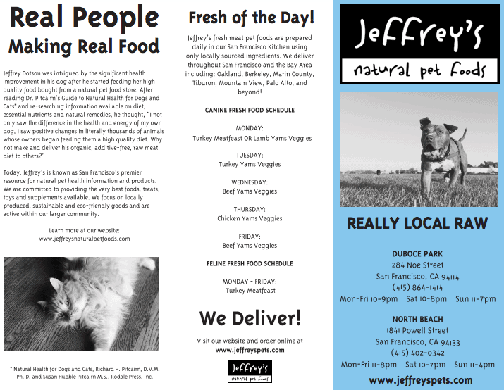Jeffrey's Natural Pet Food Jeffrey's Natural Pet Food